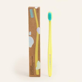 Cocofloss Cocobrush, Ultra-Soft Manual Toothbrush, Dentist-Designed, Gentle on Gums, Made from Recycled Plastic - Color: Limoncello Yellow