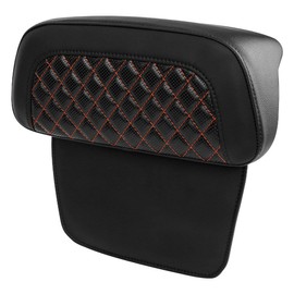C.C. RIDER Chopped Tour-Pak Backrest PAD - Leather Passenger Backrest Pad Comfortable Rear Sissy Bar For Harley Touring Road King Street Glide Electra Glide Road Glide 2014-2024 Black Orange
