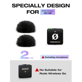 SUNMON Pop Filter for Rode Wireless ME Microphones, Microphone Cover for Rode Microphone, Wireless ME, Fluffy Windshield for Wind and Background Noise Reduction (Pack of 2)