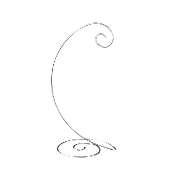 TRIPAR 13” Silver Spiral Bottom Ornament Display Stand for Home, Wedding Decoration, Holidays