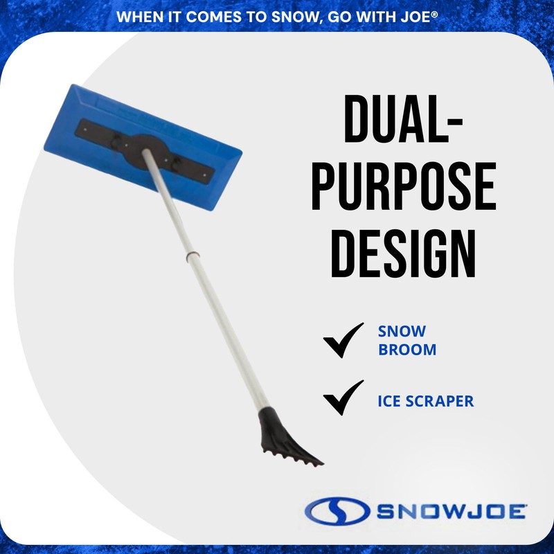 Snow Joe 18" Telescoping Snow Broom & Ice Scraper for