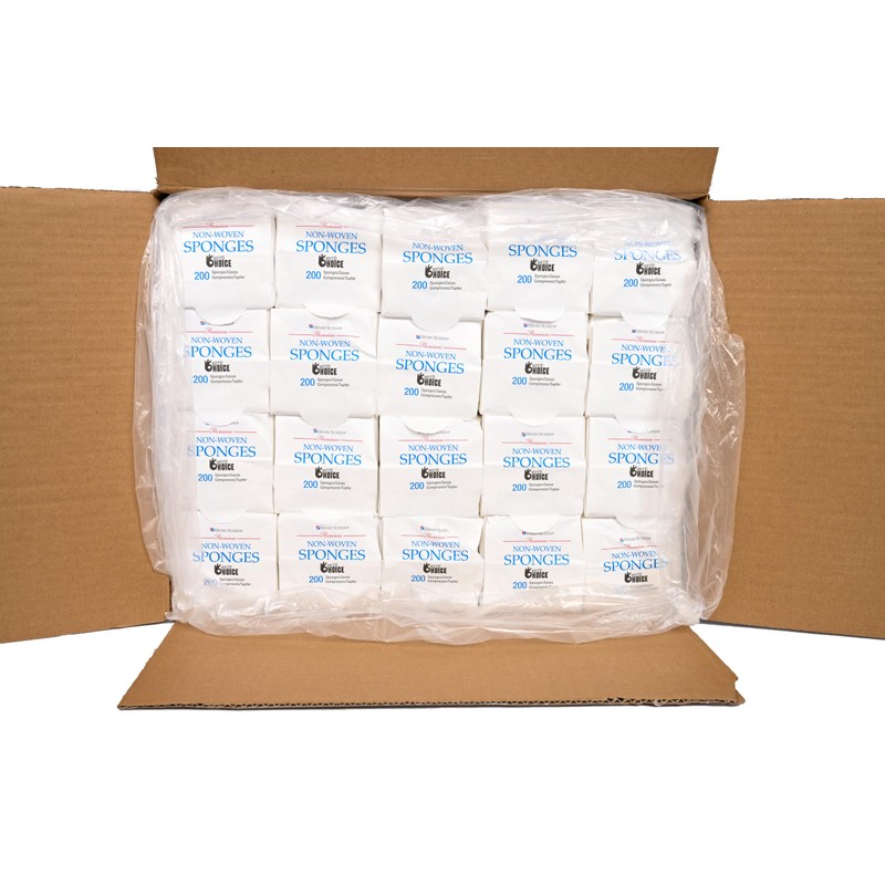 Henry Schein Premium Gauze, Rayon/Polyester Blend Non-Woven Sponges, 3 in