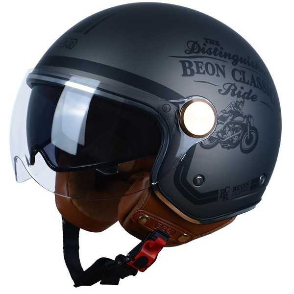 Open Face Motorcycle Helmet for Adults, DOT Approved,3/4 Retro Vespa