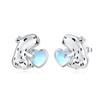 MONGAS Capybara Earrings 925 Sterling Silver Moonstone Capybara Stud Earrings