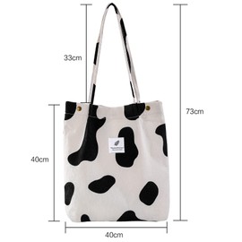 Molirex Cord Shoulder Bag Women's Fashion Women's Shoulder Bags Large Capacity Ideal for Everyday Use, Shopping, School, Trips and Work (Leopard), Cow, Contemporary