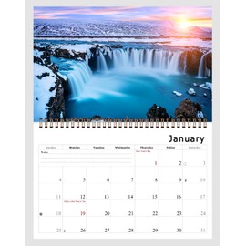2026 Spiral-bound Wall Calendar (Sunset&Sunrise) - 12 Months Desktop/Wall Calendar/Planner