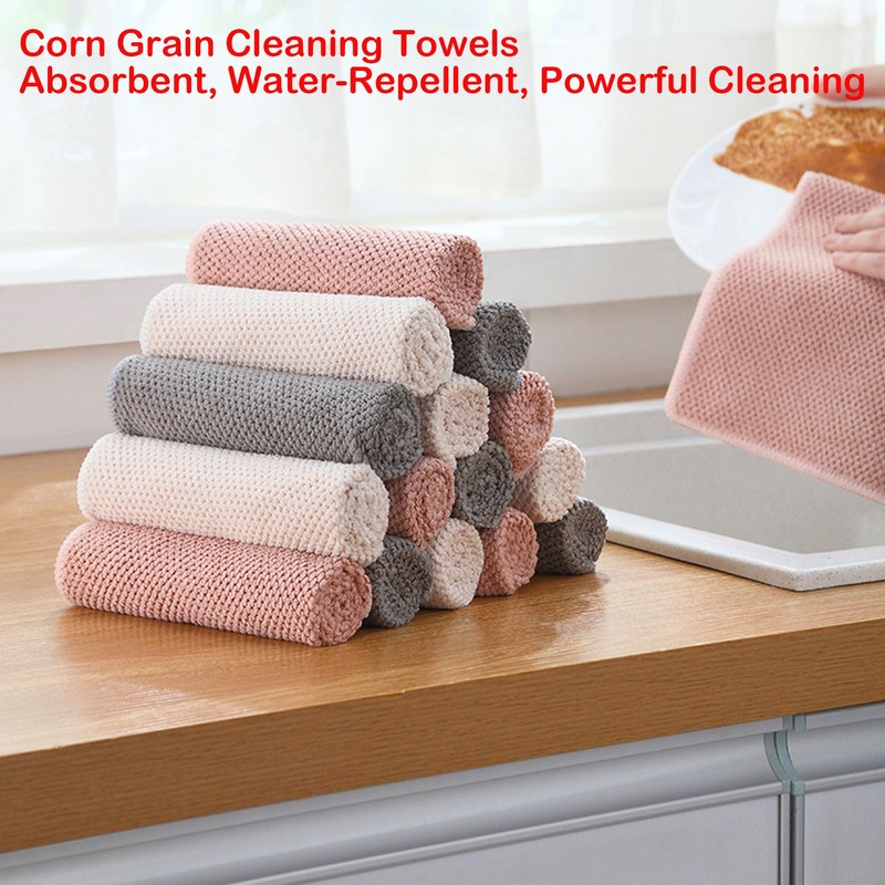 4Pcs Kitchen Cleaning Towels Microfibre – Reusable Cleaning Cloths, Dish