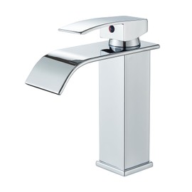 hevenaov Bathroom Tap, Bathroom, Waterfall Washbasin Tap, Single Lever Mixer Tap with Spout, Height 13 cm, Mixer Tap for Cold and Hot Water in the Bathroom
