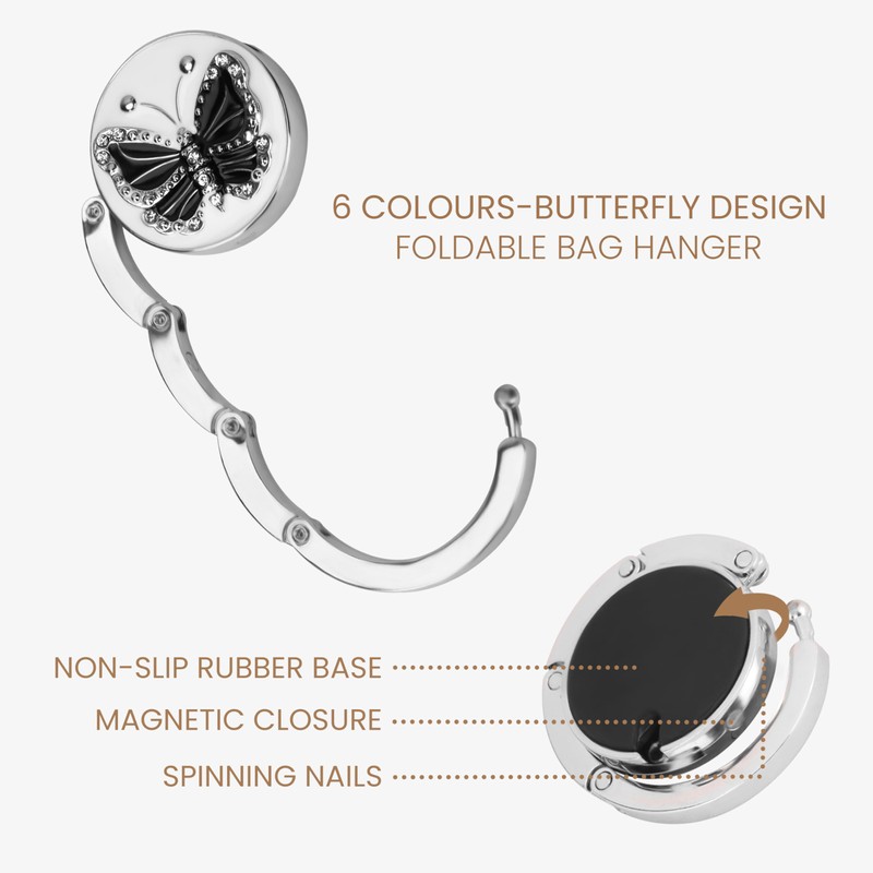 BELLE VOUS Kurtzy Set of 6 Handbags Table Hooks -