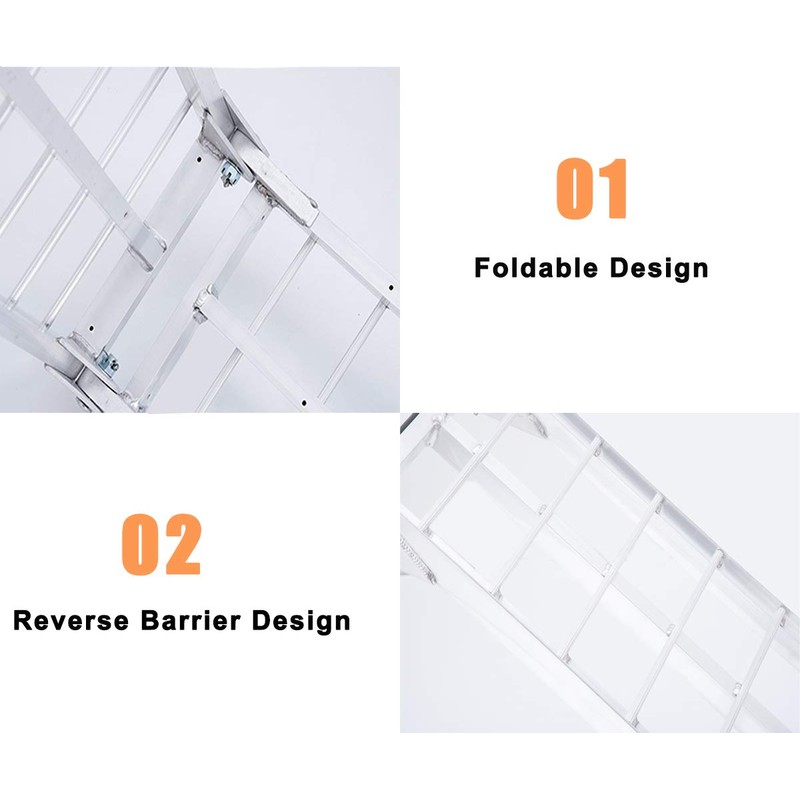 VENDAV Motorcycle Ramp for Pickup Trucks 7.5FT Folding Aluminum Dirt