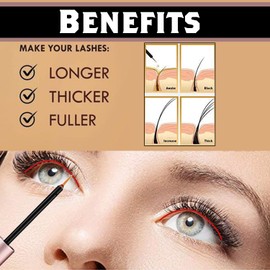 PREMIUM Eyelash Growth Serum for Rapid Eyelash Growth - Fuller, Longer, Thicker, Stronger, Healthier, Natural Eyelash Enhancing Boost Serum with Mascara Tube - Advanced Lash Enhancer and Primer (3ML)