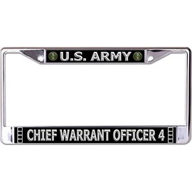 U.S. Army Chief Warrant Officer 4 Chrome License Plate Frame