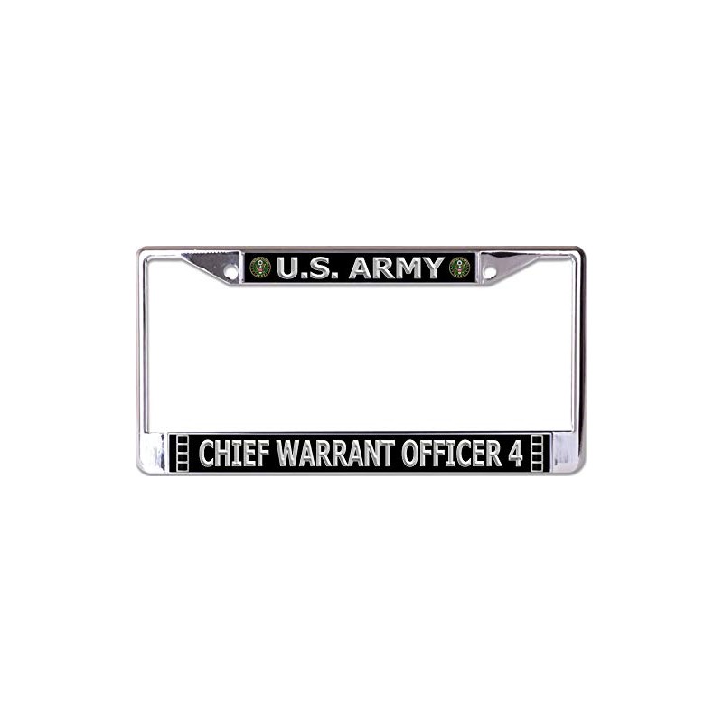 U.S. Army Chief Warrant Officer 4 Chrome License Plate Frame