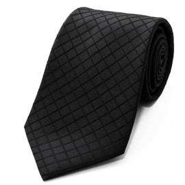 FORMAL Formal Necktie, Made in Japan, 100% Silk, Ceremonial Occasions, Black, black-2 plaid