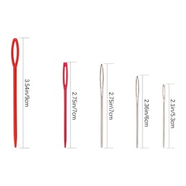 AIEX 100Pcs Plastic Sewing Needles, Colorful Safety Yarn Lacing Weaving Sewing Needles for Kids Craft Needle Projects (2 Sizes)