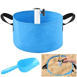 HFYZZ Beach Umbrella Base Weight Bag Hold up to 35 lb Sand, Thick Fillable Umbrella Sand Bags with Shovel Stainless Steel Beach Umbrella Base Sand Anchor Stand for Most Sun Umbrellas