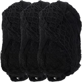 JubileeYarn Fishnet Frilly Yarn - 100g/Skein - Black - 3 Skeins