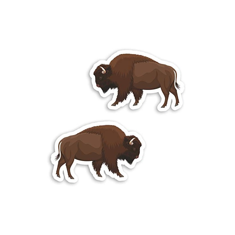 2 x 10cm American Bison Vinyl Stickers - Wild Animal