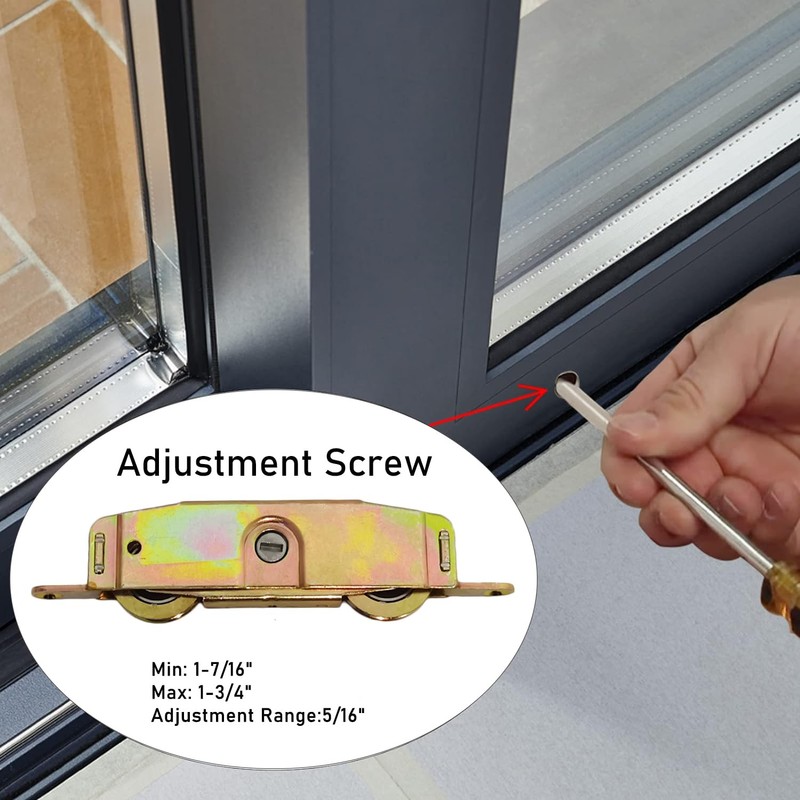 2pcs Heavy Duty Sliding Patio Door Rollers Replacements Hardware Kits,