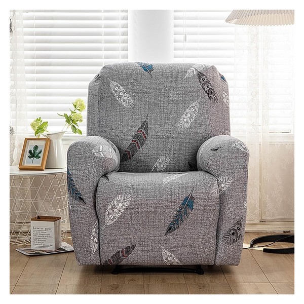 1/2/3 Seater Recliner Sofa Seat Covers Fabric Stretchy 4/6/8-Pieces Couch Slipcover Armchair Cover Non-Slip Furniture Protector, Elastic Spandex Soft Recliner Chair Protectors with Side Pocket ( Color