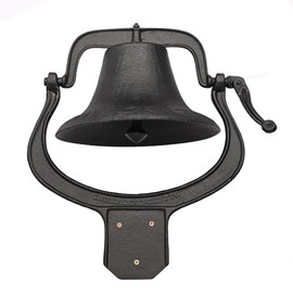 MYOYAY Campana de cena grande de hierro fundido pesado de 14 pulgadas, estilo antiguo, estilo vintage, para exteriores, jardín, patio tra...