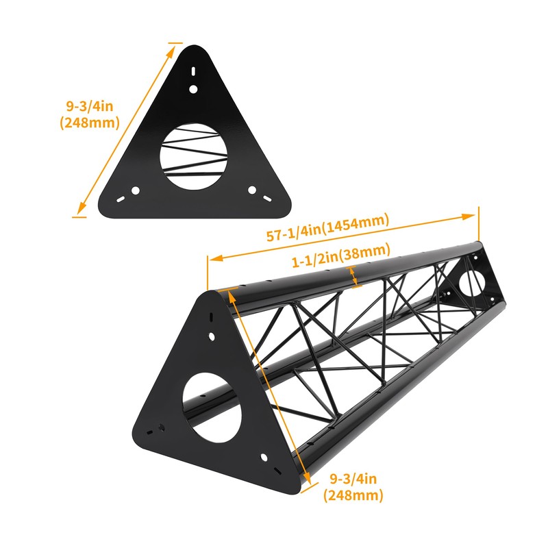 HECASA Universal 5Ft Triangle Truss Lighting Mobile DJ Booth Lighting