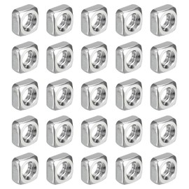 sourcing map M4-0.7x3 Square Nuts, 304 Stainless Steel Coarse Thread Square Nuts Fasteners for Home Repairs and Professional Engineering, Silver, 120pcs