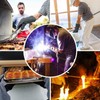 1 Pair Forge Welding Gloves High Temperature Resistant Cowhide BBQ