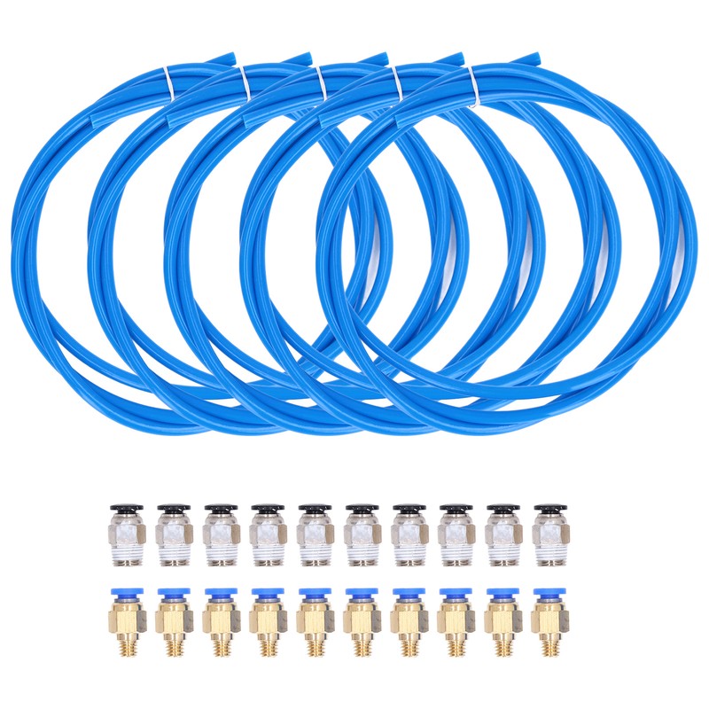 5PCS PTFE Tubes with 20PCS Pneumatic Fittings PC4‑M6 PC4‑M10 for