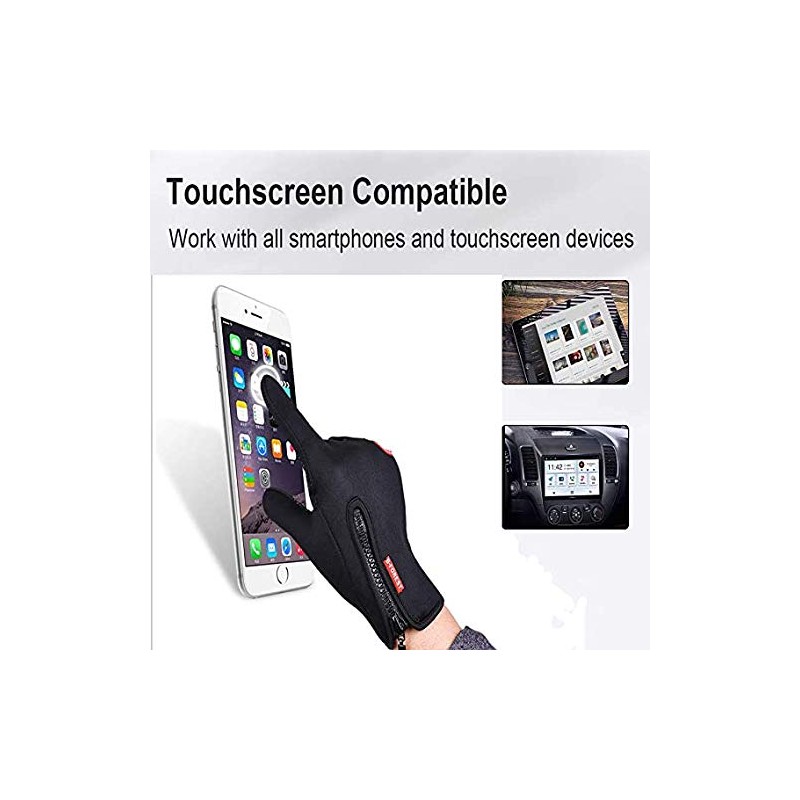 ComfyBear Warm Thermal Gloves Cycling Running Driving Gloves-Black (Black, M)