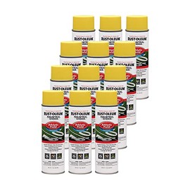 Rust-Oleum 206045-12PK Industrial Choice AF1600 System Athletic Field Inverted Striping Paint 12-Pack, Yellow