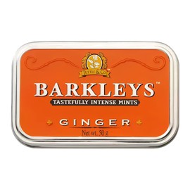 Barkleys Ginger Breath Mints - Strong Ginger Flavor Cool Mint Candy For Party, After Dinner, Wedding, Every Day Use - Vegan Breath Mints In Reusable Classic Travel Tins, 1 Pack, 50 Count Each
