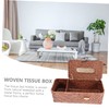 Mobestech Woven Tissue Box Cover Multifunctional Remote Control Organizer for