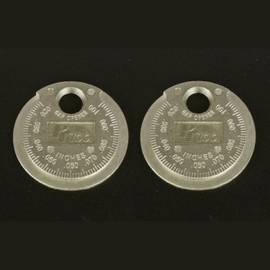 2 x Plug Gap Gauge, Spark Plug Gap Gauge, Size: Approx. Diameter 1.5 inches (38 mm), Thickness 0.1 inches (3 mm), Hole Part Inner Diameter: 0.3 inches (8 mm), Weight: Approx. 0.6 oz (16 g), Surface