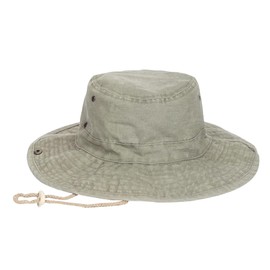 Unisex Sun Hat Fishing Hat Boonie Hat Wide Brim Summer Sun Protection Portable Outdoor Safari Hat with Adjustable Chin Strap, 024 Light Khaki Cotton