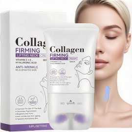 Crema para el cuello apretado, masaje con rodillos, crema hidratante para el cuello, reducción de arrugas, cuello apretado y barbilla (110 ml)