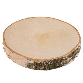 1 x Wooden Disc, Round Wooden Board, 17-20 cm Diameter, Approx. 25 mm Thick, Pine Wood, Polished Tree Discs for DIY, Crafts and Wedding Decoration, Natural Wood Log Discs