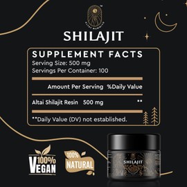 ALTAY MUMMIYO Shilajit Resin with Fulvic Acid & Trace Minerals, Original Siberian Pure Shilajit with 85+ Humic Acid Supplement for Energy & Immune System - 100 Serving / 50g (2 Pack), Gel