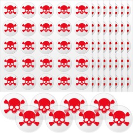 Skull Helmet Award Decals Youth Football Baseball Helmet Stickers 1-1/8'' Vinyl Football Helmet Stickers Self Adhesive Baseball Hockey Softball Lacrosse Stickers (Clear Print Red, 8 Sheets)