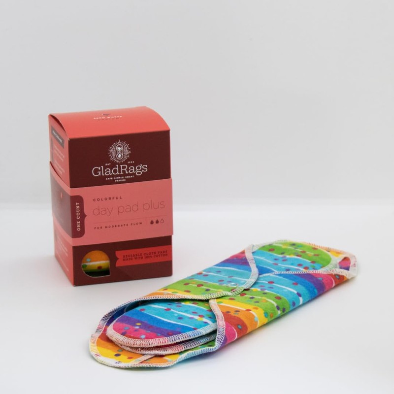 GladRags Reusable Cloth Day Pad Plus (1-Pack) - 100% Cotton