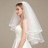 DEEDOCHY Wedding Veil,Bridal Veil,Veils for Women Wedding,2 Tiers White Bridal