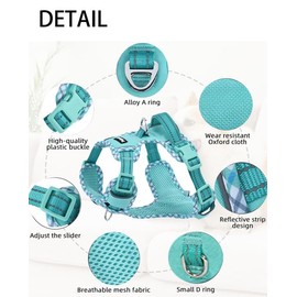 Petank Dog Harness Small Sized Dog, Puppy Harness Small Size Dog for Dog Training Walking, No Pull Dog Harness for Small Dogs, XS Dog Harness (Green, XS)