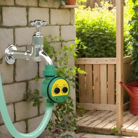 Garden Timers for Watering,Drip System Timing Tool | Programmable Double Knob Watering Timer for Garden, Backyard, Shrubbery, Outdoors