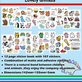 Cartoon animal stickers cute 100+ pieces