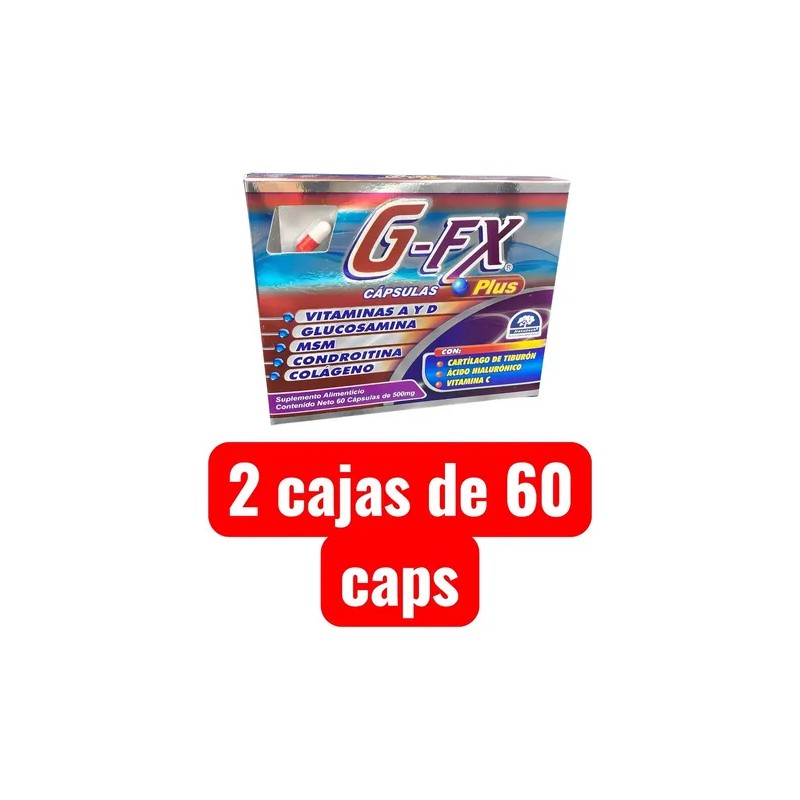Gfx G-fx Plus 2 Caja C/60 Caps Articulaciones Glucosamina Sabor
