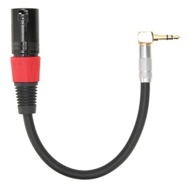 TRS Male to XLR Male Cable 90 Degree Stereo Microphone Auxiliary Wire for Computers MP3 DVD0.2m