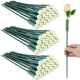 Tessco 90 Pcs 12 Inch Floral Water Tubes Green Floral Tubes Plastic Flower Tubes Supplies for Fresh Flowers with Rubber Cap for Flower Stem Arrangements Florist Supplies