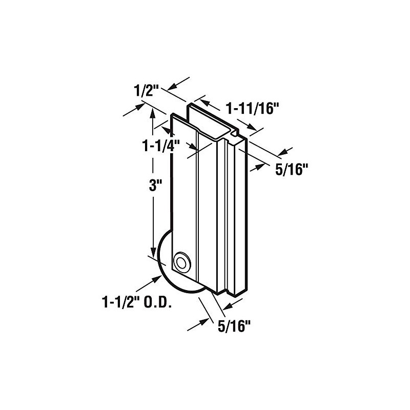 Prime-Line N 6598 Bypass Door Roller Assembly, 1-1/2 in. Nylon