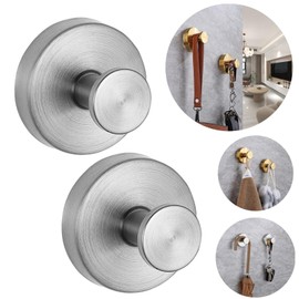 DSXHXXKG Suction Cup Hooks，Towel Hooks for Bathrooms，Suction Cup Hooks for Shower，Shower Hooks for Inside Shower，Shower Suction Hooks，Suction Cup Hooks for Glass Window，Suction Towel Hook (2*Silver)