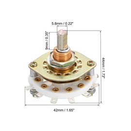 MECCANIXITY 1P9T Rotary Switch 1 Pole 9 Position Band Selector 1 Deck for TV Radio Home Machine 3 Pcs